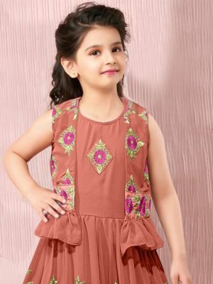 RAJANI GEORGETTE  GOWN AND KOTI  FOR  CHILDREN  D3 Kids  Wear