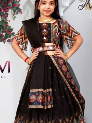 Raavi lahenga choli Georgette Kreez Print D1 Kids  Wear