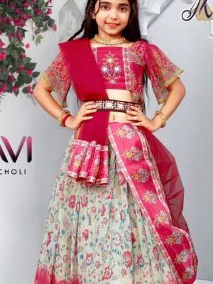 Raavi lahenga choli Georgette Kreez Print D4 Kids  Wear