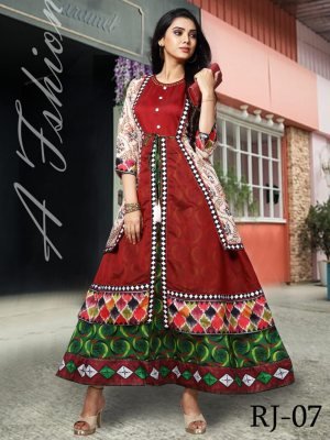 Rajwadi Chanderi Cotton Designer long Gown for women wear  D7