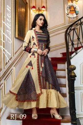Rajwadi Chanderi Cotton Designer long Gown for women wear  D9