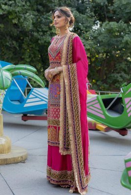 Rang Heavy Embroidered And Printed Kurta Sharara Set fancy kurtis