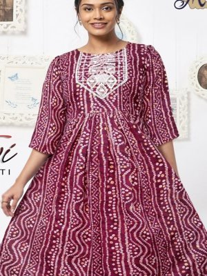 Rutvi Kurti Pair Bandhani Style Design 01 party wear kurtis