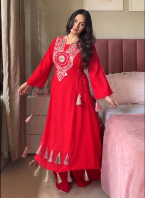 SANGINI     Traditional Cotton Mirror Embroidery Kurti Set KURTIES