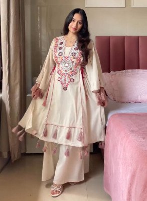 SANGINI     Traditional Cotton Mirror Embroidery Kurti Set KURTIES