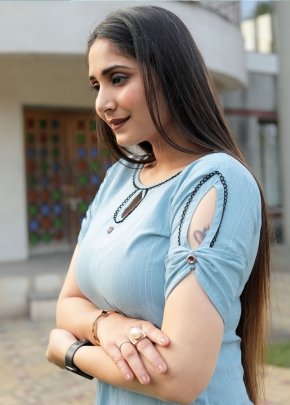 Sanam Blue Cotton Daily Wear Kurti For Women Wear D2 fancy kurtis