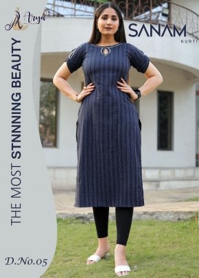 Sanam Navy Blue Cotton Daily Wear Kurti For Women Wear D5