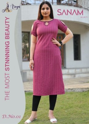Sanam Pink Cotton Daily Wear Kurti For Women Wear D1