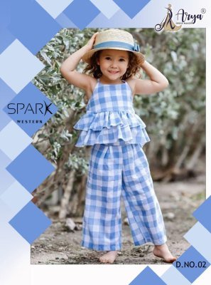 Spark Blue Polireyon New Trendy Top   Pant For Kids Wear  D2 