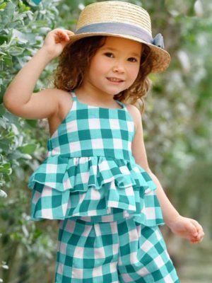 Spark Green Polireyon New Trendy Top   Pant For Kids Wear  D6  Kids  Wear