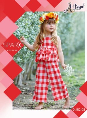 Spark Red Polireyon New Trendy Top   Pant For Kids Wear  D3 