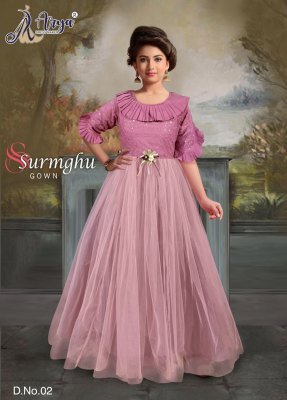 Surmghu softnet Gown Sequence and thread work  D2 