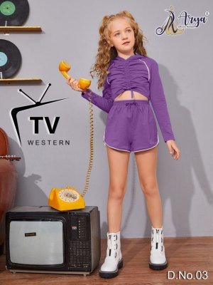 T V western  Imported  Top and Shoti  For  Girls  D3