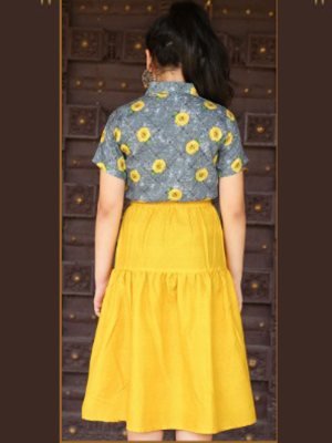 VINA POLY REYON WESTERN STYLE TOP AND SKRIT D4 Kids  Wear