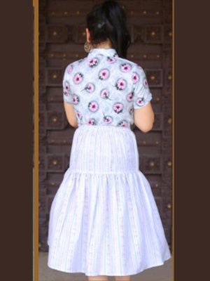 VINA POLY REYON WESTERN STYLE TOP AND SKRIT D3 Kids  Wear
