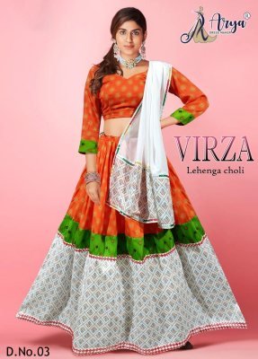 Virza Lehenga Choli Mirror   Thread Work D3 LAHENGA CHOLI