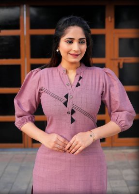 Zalak Purple Cotton New Trendy Stylish Kurti For Women Wear D4 fancy kurtis