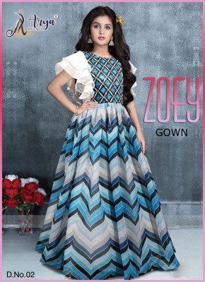 Zoey  Chanderi Sequence And Thread Work  Gown  D2