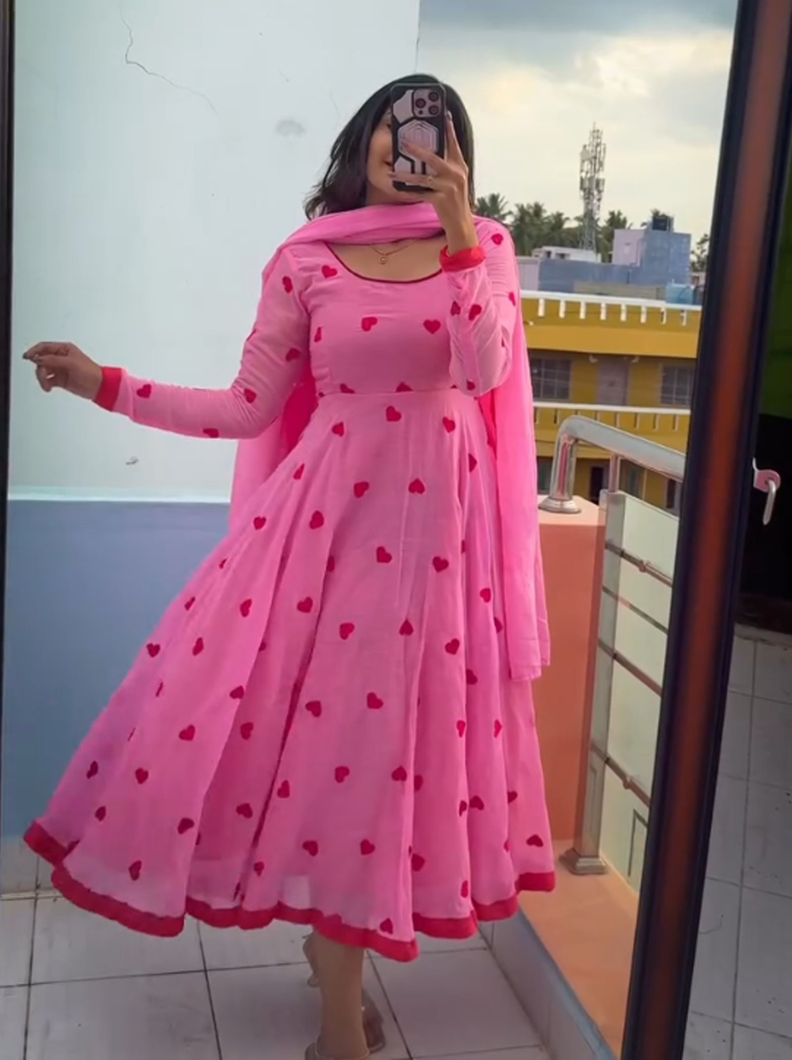 Aanchal -Long Western Top with Dupatta Set