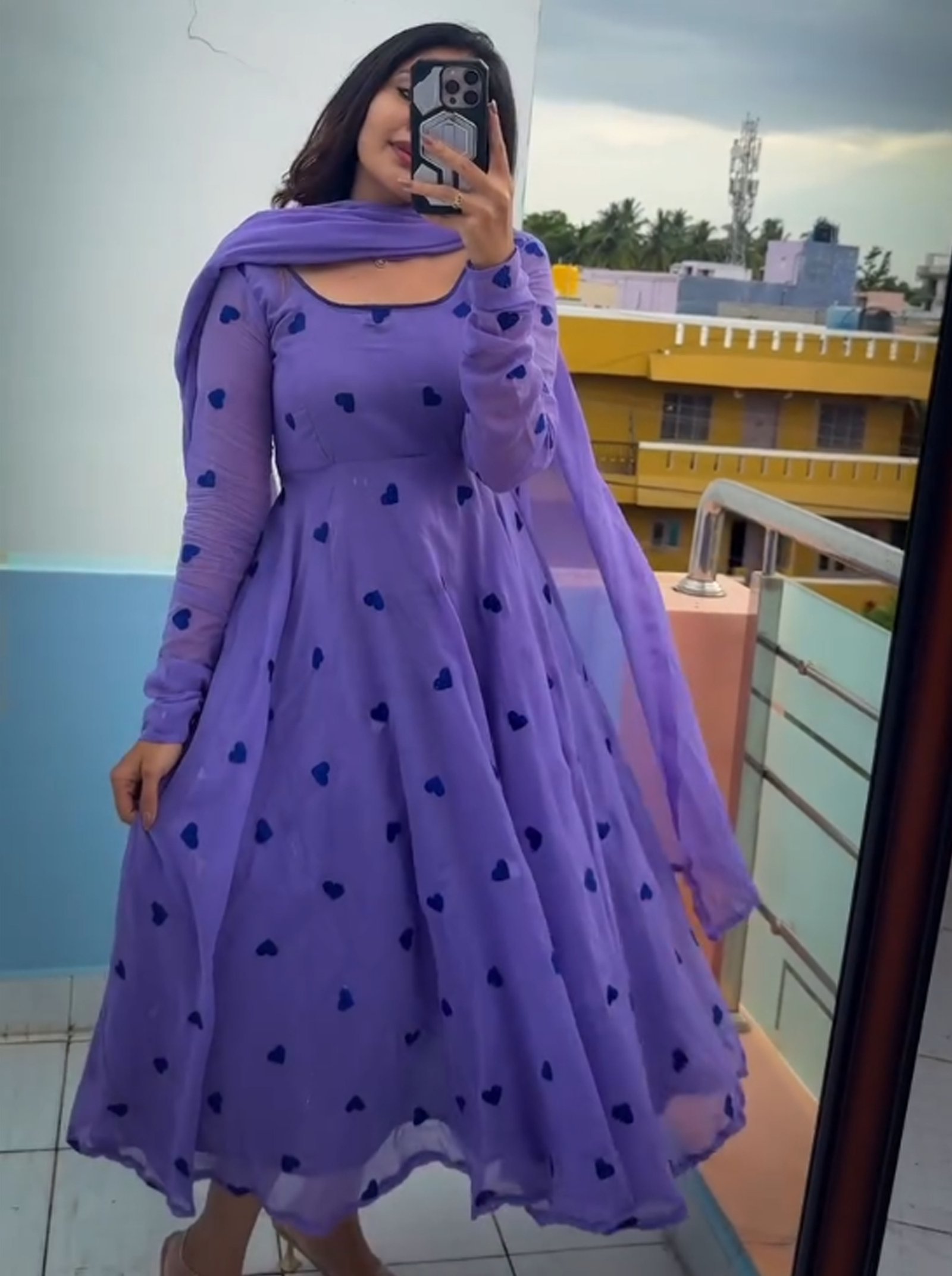 Aanchal -Long Western Top with Dupatta Set