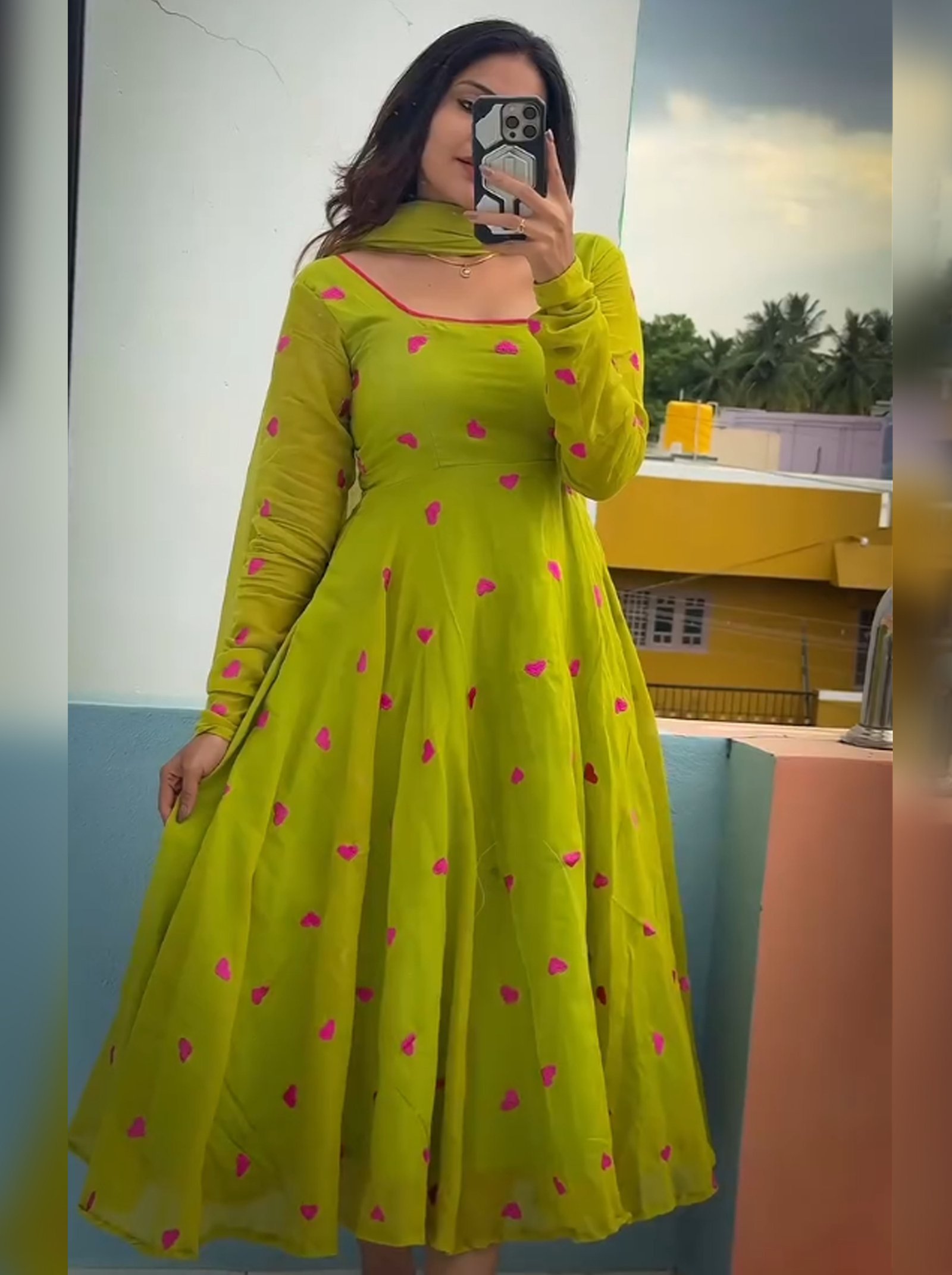 Aanchal -Long Western Top with Dupatta Set