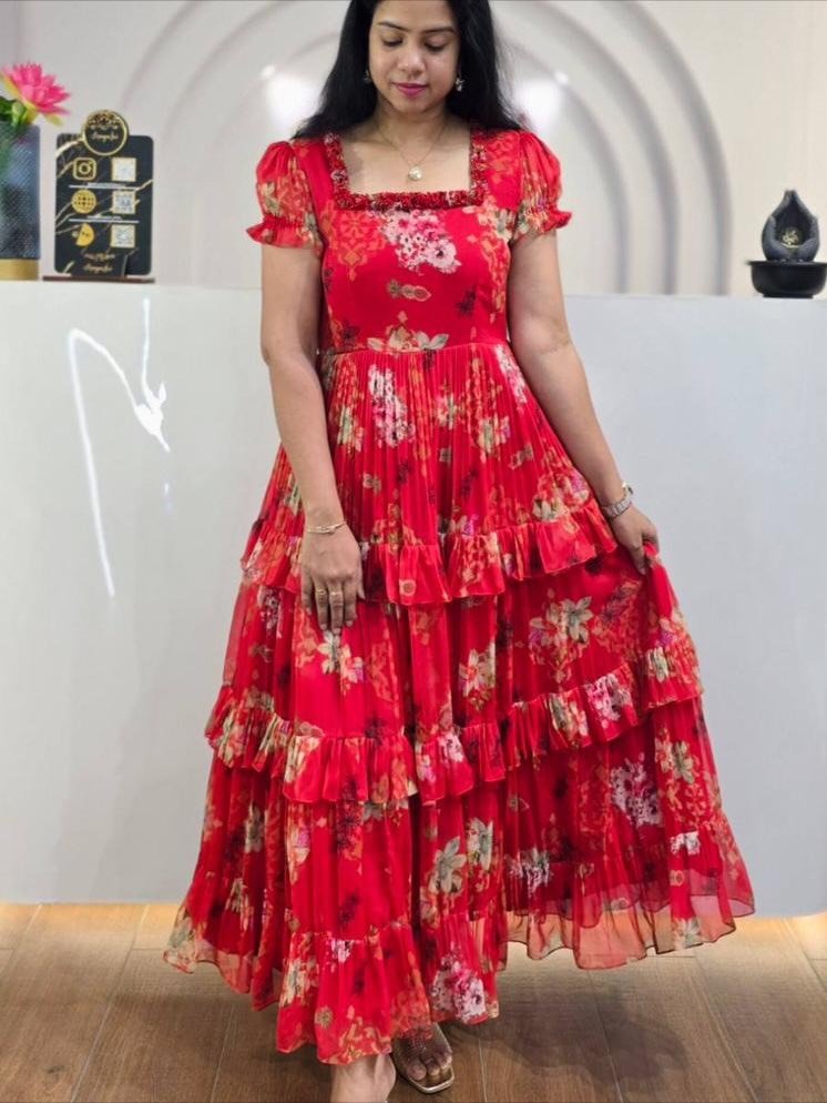 khanzan-Long Western Dress