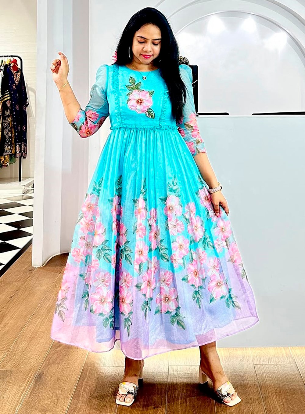 Morvi Long Western Dress