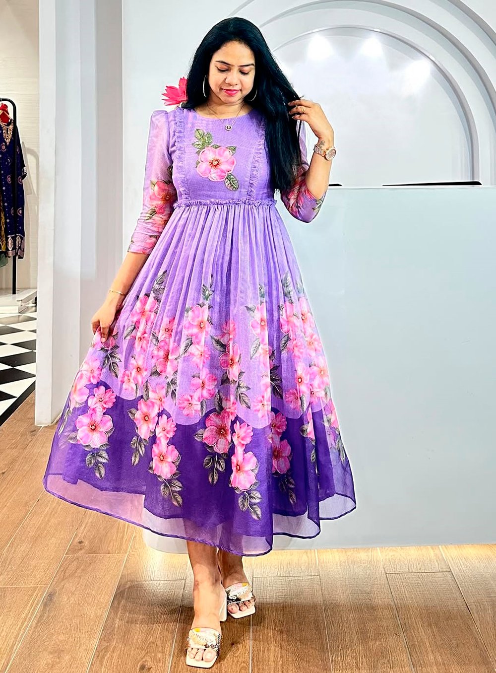 Morvi Long Western Dress