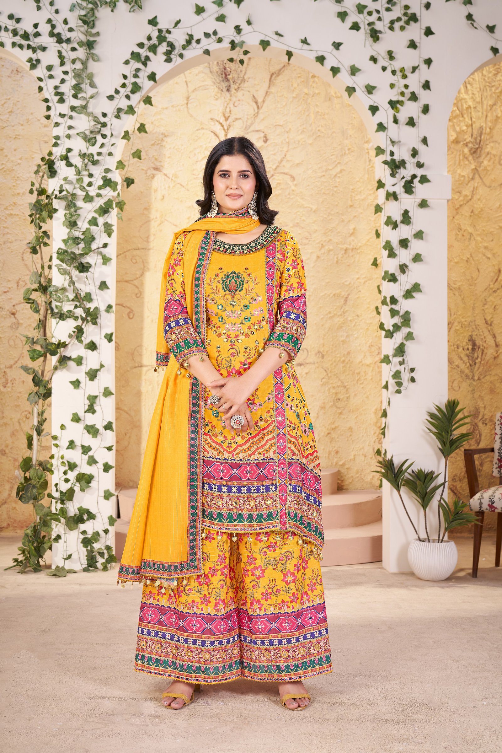 Swarah Heavy Fancy Plazo Pair With Dupatta Set